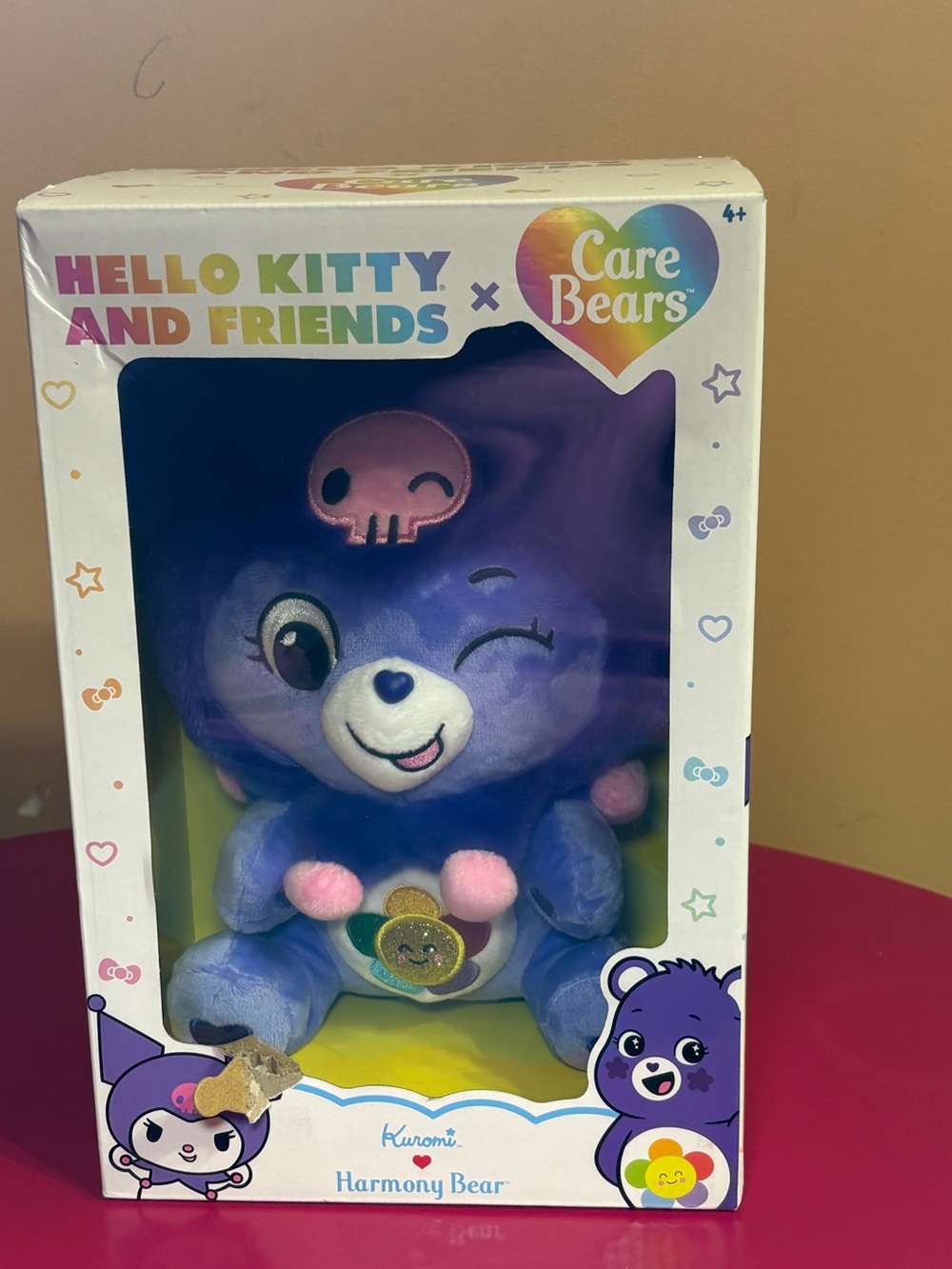 Hello Kitty x Care Bears Kuromi Harmony Bear Plush - Purple with Pink Accents